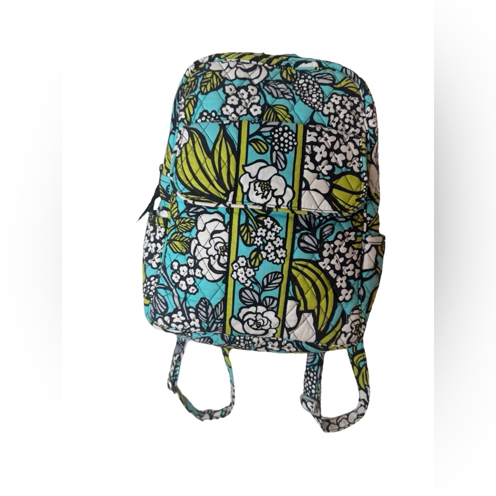 Vers Bradley island bloom Floral Pattern Backpack in Blue and Green